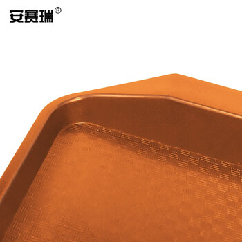 安赛瑞 塑料存储托盘 长方形餐具托盘 (10个装）商用餐厅食堂酒店存储盘 送餐托盘 橘色带耳 26756