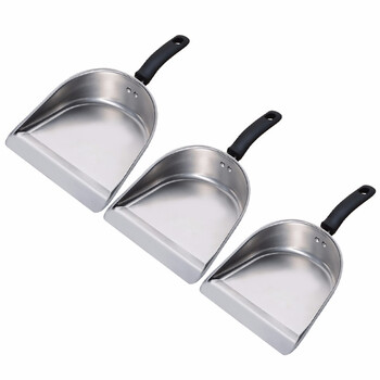 兰诗（LAUTEE）BJ-210 不锈钢手持垃圾铲 加厚铁簸箕 电木柄中号