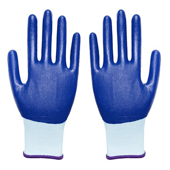 鲁坤 N518 挂胶尼龙手套 软胶防滑单手套劳保工地干活涂胶透气耐磨工作丁腈手 均码工人用 劳保手套