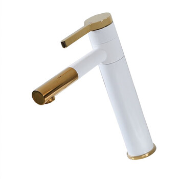 SBTOOR 360度旋转 多功能 浴室洗脸台上面盆龙头 伸缩抽拉式冷热水龙头 矮 1631 白金色（定制）