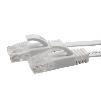 凌科朔(LINKSHIRE)六类扁平网线 CAT6类成品纯铜高速千兆塑料头网络连接线跳线 白色 5米