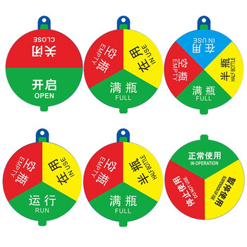 海斯迪克 HKQS-21 医院氧气筒瓶四防标识牌 气体使用亚克力牌 气瓶状态C款 10*10cm