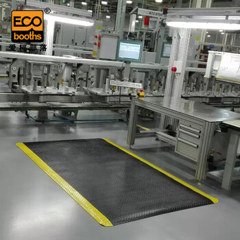 爱柯部落 双层耐磨型警示防滑地垫 PVC防滑垫 抗疲劳脚垫 黄黑边 19.5mm*90cm*60cm