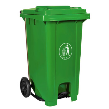 兰诗（LAUTEE）LJT2210 绿色普通脚踏240L垃圾桶 大号脚踏垃圾桶