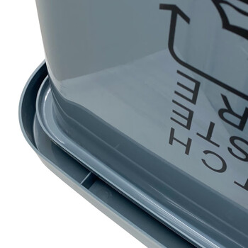 益美得 DJ-60办公室脚踏垃圾桶大号商用酒店宾馆脚踩式灰色垃圾桶 脚踏60L灰色