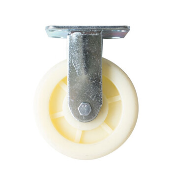 冰禹 BYlj-297 脚轮推车轮子万向轮 加厚脚轮白色尼龙轮 工业脚轮 3寸轻型万向刹车轮