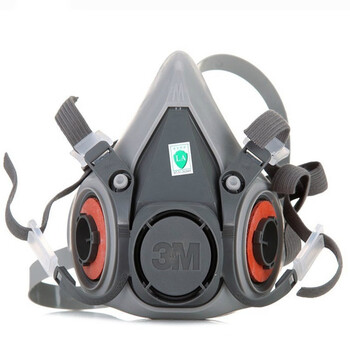 3M 6200 双罐式橡胶材质灰色半面型防护面罩（中号）*1个