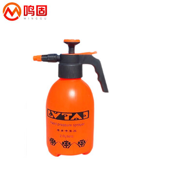 鸣固 气压式喷壶 洒水清洁壶 园艺消毒喷雾器 喷水壶 洗车壶 2L橙色塑料杆喷壶