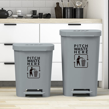 科力邦（Kelibang） 垃圾桶 脚踏式户外垃圾桶大号加厚环卫垃圾桶带盖 40L办公塑料垃圾桶商用 KB1034 灰色