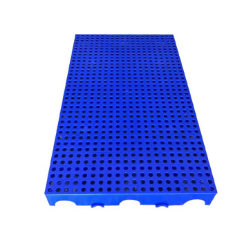 JN JIENBANGONG 塑料托盘 仓库垫板塑胶卡板地台板网格栈板多功能垫板 圆形孔蓝色100*60*5cm
