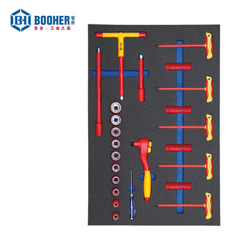 宝合(BOOHER)24件10mm系列VDE绝缘套筒及T柄扳手工具组套 0200617 
