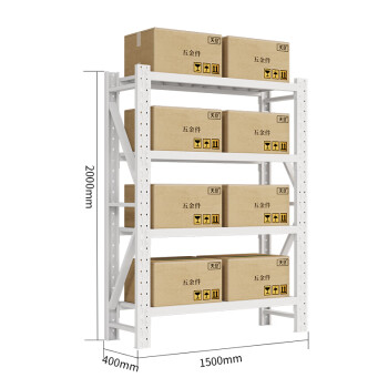 天旦钢制货架TD-H1010置物架仓库展示架1500*400*2000mm承重200KG/层灰白