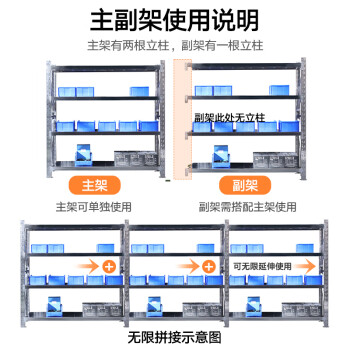 尚留鑫 304不锈钢货架置物架实验室药品架冷库储物架 加厚中型300KG长150*宽60*高200cm