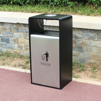迪恩斯（DEANS）户外售楼部庭院不锈钢垃圾桶大号公共场所室外果皮箱公园小区别墅商用垃圾箱不锈钢喷塑