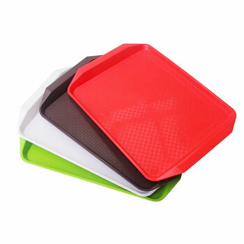 冰禹 BYA-167 塑料加厚托盘 工厂仓库酒店PP塑料长方形托盘 食堂水果盘 43*30cm 白色