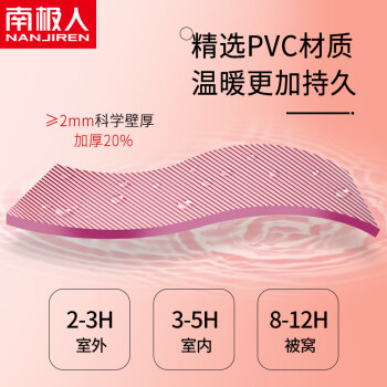 南极人注水热水袋暖水袋加厚防爆暖手宝宝女生大姨妈神器2000ml 马卡粉