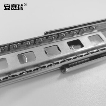 安赛瑞 抽屉轨道 三节滑轨缓冲加厚钢珠导轨桌托盘滑道滑槽 12寸300mm 【带阻尼】430933