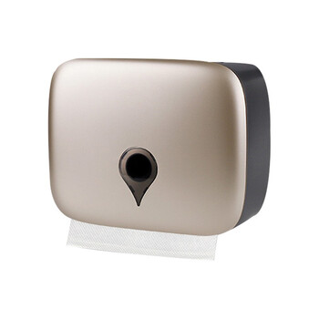 益美得  LSL33234新款特厚免打孔擦手纸盒浴室卫生间厕所挂式擦手纸巾盒 带置物款深邃黑【打孔/免打孔两用】