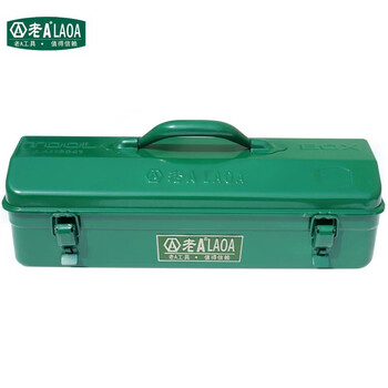 老A LAOA 加厚铁皮箱五金工具箱车载收纳箱储存箱无隔层16.5英寸LA113041（420*190*145）
