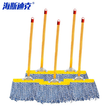海斯迪克 HKxy-84 平板拖把 木杆棉线老式墩布 棉纱地拖 木柄木质头74cm宽(5套)