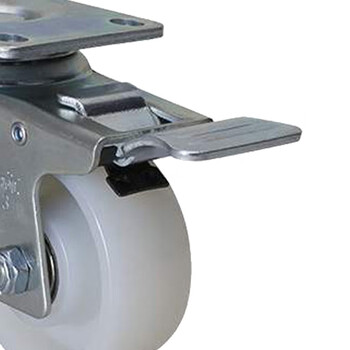 安赛瑞 平顶刹车脚轮 3英寸中型尼龙轮 家具轮 承重150KG脚轮 滑轮滚轮 铁双刹 易得力企业可定制 16216