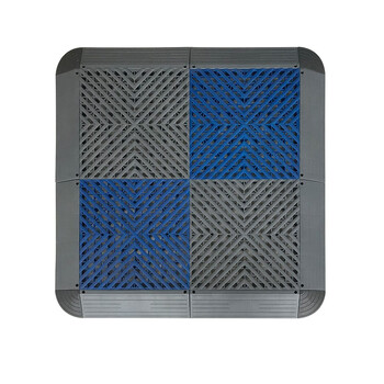爱柯布洛 疏水格栅加固网格塑料拼接地垫pvc地漏排水垫钻石纹40×40cm×3片灰色定制