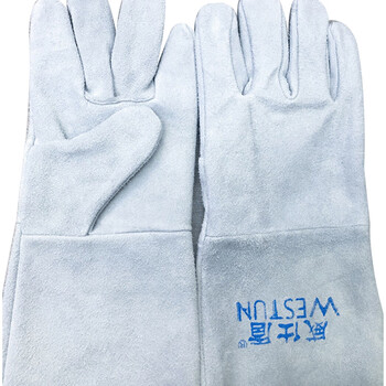 威仕盾(WESTUN)G-2116 35CM牛二层防火线单层电焊手套 灰色 L码 1副