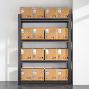 海客艺佳 50*30*69货架仓储仓库多功能展示架多层储物架中型200KG/层承重四层黑色白色