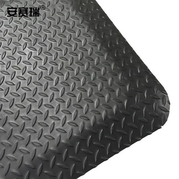 安赛瑞 防滑地垫 发泡PVC耐磨脚垫 工厂车间办公区域 黑色 60×100cm 企业定制 710197