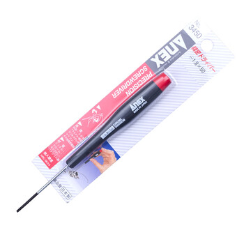 安力士牌（ANEX）进口精密螺丝刀 No.3450 一字起子 模型螺丝刀 1.8X50mm 一字