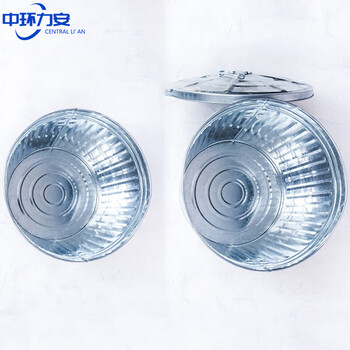 中环力安【120升47cm*65cm】船舶镀锌垃圾桶铁皮桶铁圆筒户外劳保带盖防火桶