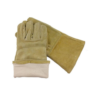 威仕盾（WESTUN）G-2118 35cm背加盖电焊手套 米黄色 L码 1副