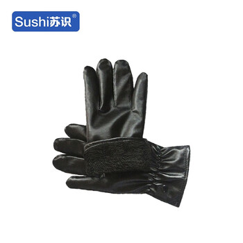 苏识 FHYW0066 冬季保暖触屏皮手套男女骑行防寒防水挡风皮革手套 均码 男士