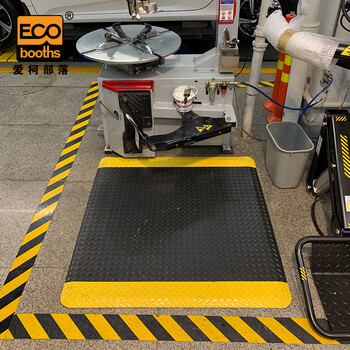 爱柯部落 双层耐磨型警示防滑地垫 PVC防滑垫 抗疲劳脚垫 黄黑色 13.5mm*150cm*90cm 可定制