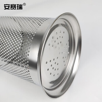 安赛瑞 不锈钢存储架  置物架沥水架 餐具收纳桶筷子筒  密孔款 大号 26371