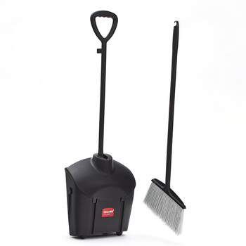 斯图商用扫把簸箕套装组合苕帚防风垃圾铲扫地笤帚簸箕带盖垃圾铲 防风簸箕1套装（黑色）