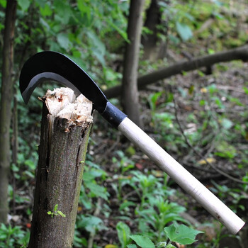 益美得 FH-1142  除草工具镰刀割草刀长柄大镰刀农用砍柴刀 长弯头镰刀带柄