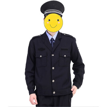 鸣固 保安服 物业门卫执勤服长袖劳保工作服套装 春秋保暖舒适执勤服  藏青夹克款