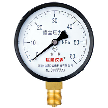 匡建仪表（CONJANT）YE-100 膜盒压力表天然气燃气微压表 0-60kpa