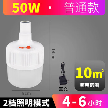 腾驰（CT)可充电灯泡 停电应急照明灯LED夜视灯摆摊夜市灯户外照明夜视灯 普通款50W(续航4-6小时)