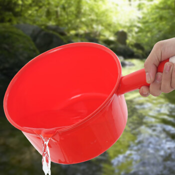 康丽雅 K-0355 工业塑料水瓢 带导流口水勺水舀子舀水瓢 特大红色带嘴
