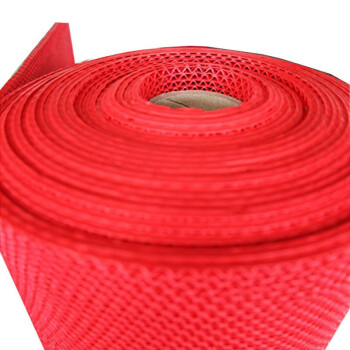 雅的 5.0加密S型疏水镂空PVC地毯 厨房厕所游泳池防滑地垫 红色 1.2*15米 /张