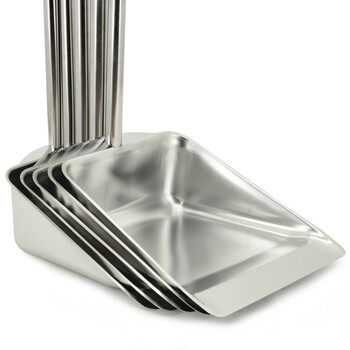 兰诗（LAUTEE）BJ-201 弯柄不锈钢垃圾铲 物业环卫铁簸箕 垃圾斗 方形