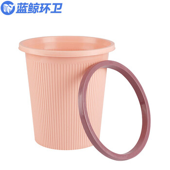 蓝鲸环卫 灰色大号高31cm 垃圾桶客厅无盖大号带压圈创意塑料纸篓卧室厨房LJHW-1022