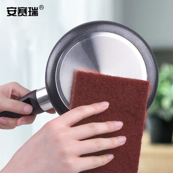 安赛瑞 工业百洁布 红色百洁布 拉丝布 10.5×15.5cm 150片/箱 尼龙片 菜瓜布清洁除锈 红色27306