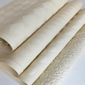 雅的 五星级酒店客房地垫商务广海大橡胶浴室防滑垫洗澡脚垫淋浴垫米 白色 编制纹40*70CM /张