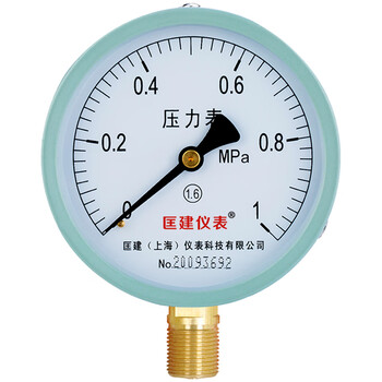 匡建仪表（CONJANT）Y-100压力表直径100mm M20*1.5螺纹径向安装0-1mpa