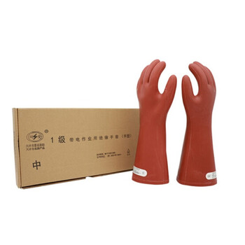 双安 10KV橡胶绝缘手套（手型）带电作业电力配电房安全防触电