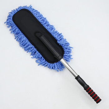 赫思迪格 JG-161 汽车掸子 可伸缩蜡拖擦车拖把 软毛刷车刷子蓝色