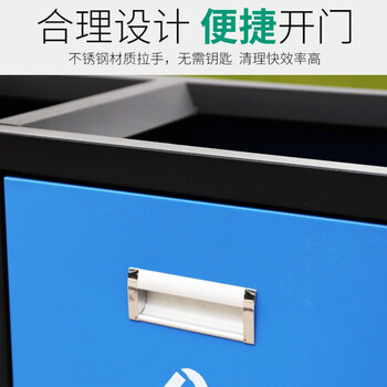 领象 不锈钢户外垃圾桶果皮箱连体分类垃圾桶小区公园市政环卫烟灰柱灭烟桶 镀锌款 双分类 